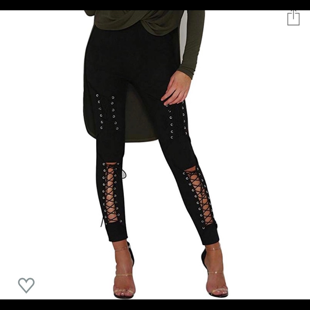 Suede lace up Leggings